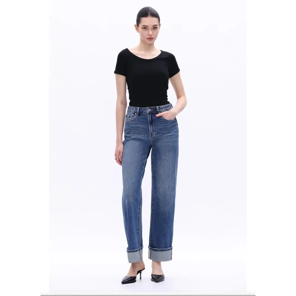 Bayea High Rise Straight Leg Jeans sz 31 NWOT